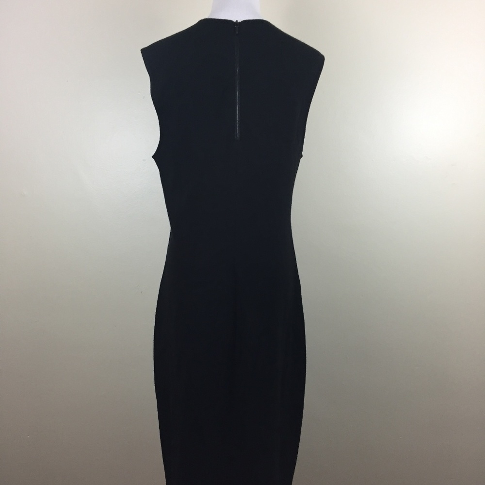 VINCE Rib Pencil Sleeveless Exposed Zip Back Dress - Picture 7 of 8